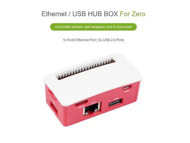 Alt view image 2 of 7 - Ethernet/USB HUB HAT B with Box ABS Case for Raspberry Pi Zero/Zero W/2 W/Zero WH/2 WH,PC,with 1 RJ45 10/100M Ethernet Port, 3 USB Ports Compatible with USB2.0/1.1