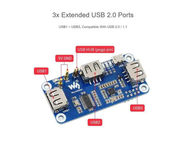 Alt view image 5 of 7 - PoE Ethernet USB HUB HAT with Box ABX Case for Raspberry Pi Zero/Zerow/2, with 1 RJ45 10/100M Ethernet Port, 3 USB Ports Compatible with USB2.0/1.1, 802.3af-Compliant