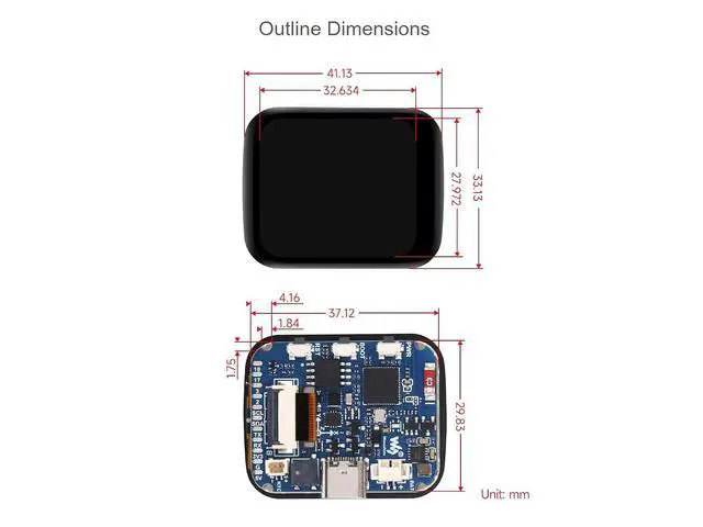 Alt view image 5 of 7 - ESP32-S3 Development Board with Onboard 1.69inch Touch LCD Display, 240280 Pixels, 262K Color Micro LCD Display, ESP32-S3, Accelerometer and Gyroscope Sensor