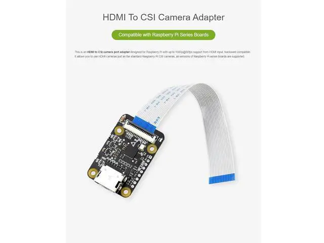 Alt view image 2 of 7 - HDMI to CSI Camera Adapter, Support HDMI Input up to 1080p 30fps Compatible with Raspberry Pi 4B/3B+/3B/Pi Zero/Zero W,Raspberry Pi CSI Cameras