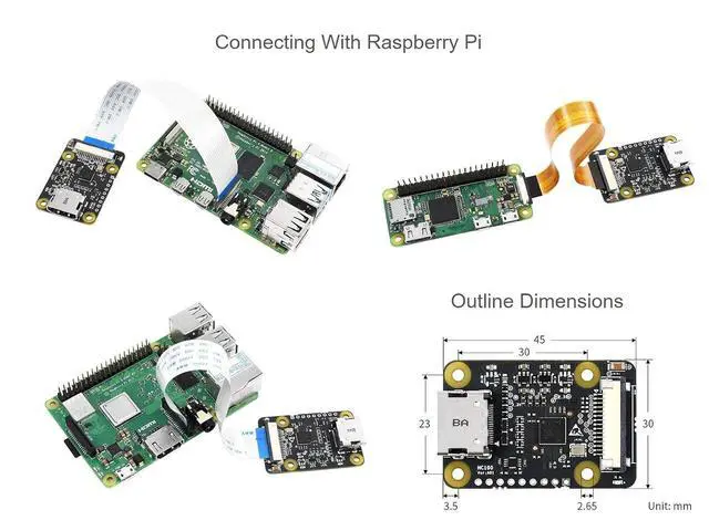 Alt view image 5 of 7 - HDMI to CSI Camera Adapter, Support HDMI Input up to 1080p 30fps Compatible with Raspberry Pi 4B/3B+/3B/Pi Zero/Zero W,Raspberry Pi CSI Cameras