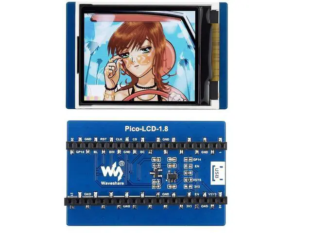 Alt view image 3 of 7 - 1.8inch LCD Display Module for Raspberry Pi Pico Microcontroller Board,160×128 Resolution 65K RGB Colors Display TFT Screen,SPI Interface