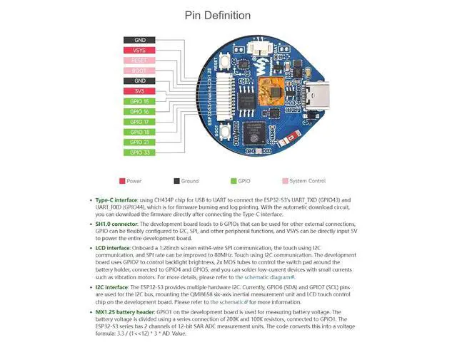 Alt view image 5 of 7 - ESP32-S3 Development Board Onboard 1.28inch Round Touch LCD Display,32-bit LX7 Dual-core Processor,Support 2.4 GHz Wi-Fi and Bluetooth 5(LE) ,Embedded GC9A01 Driver And CST816S Touch Control Chip