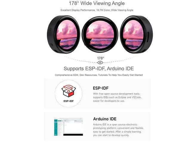 Alt view image 5 of 7 - ESP32-S3 1.43inch AMOLED Display Development Board with CNC Metal Case,466×466 Resolution 16.7M Color Capacitive Touch AMOLED Round Display Support 2.4GHz WiFi and Bluetooth BLE 5