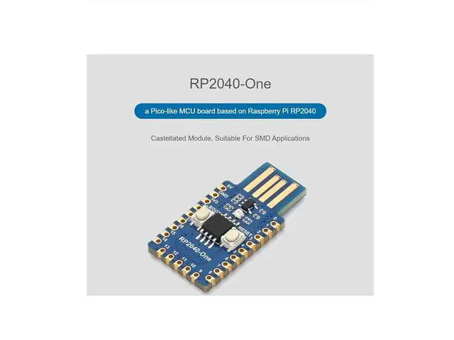 Alt view image 2 of 7 - RP2040-One Microcontroller Development Board Type-A 4MB Flash Pico-Like MCU Board Based on Raspberry Pi RP2040,PCB USB-A Port,Support C/C++,MicroPython