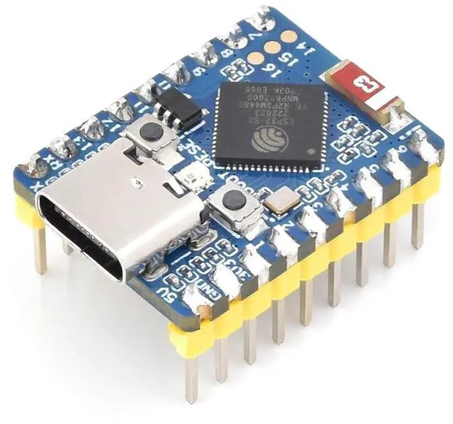 Main image of ESP32-S3 Mini Development Board with Pre-Soldered Header,2.4GHz Wi-Fi,Bluetooth 5 Support,Based on ESP32-S3FH4R2 Dual-Core Processor,240MHz Running Frequency, USB Type-C Port