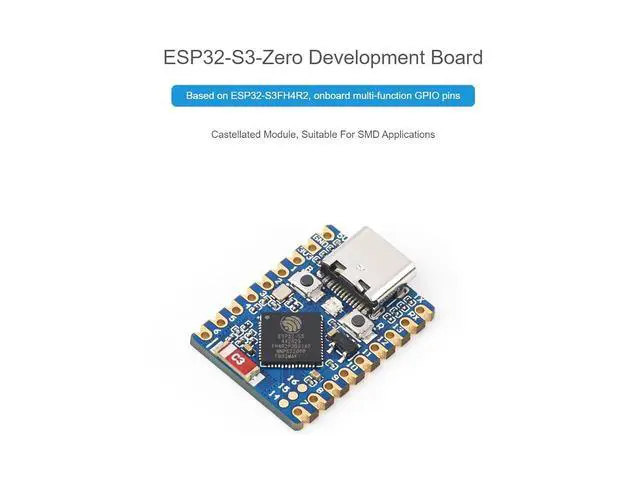 Alt view image 2 of 7 - ESP32-S3 Mini Development Board with Pre-Soldered Header,2.4GHz Wi-Fi,Bluetooth 5 Support,Based on ESP32-S3FH4R2 Dual-Core Processor,240MHz Running Frequency, USB Type-C Port