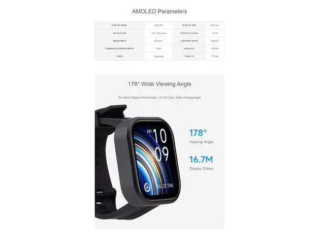 Alt view image 3 of 7 - ESP32-C6 2.06inch AMOLED Touch Watch Development Board,410 × 502 Pixels Capacitive Touch Display,Supports WiFi 6 / Bluetooth 5 / Zigbee,Supports AI Speech Interaction