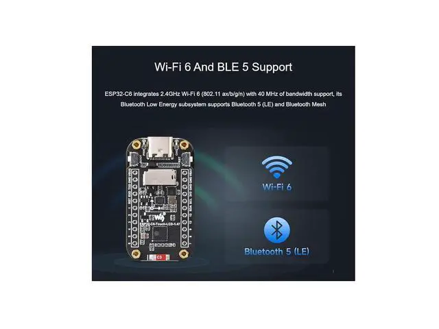 Alt view image 3 of 7 - ESP32-C6 1.47inch Capacitive Touch Display Development Board 172×320 Resolution 262K Color LCD,Supports Wi-Fi 6(802.11 b/g/n) and Bluetooth 5 (LE),160MHz RISC-V Processor
