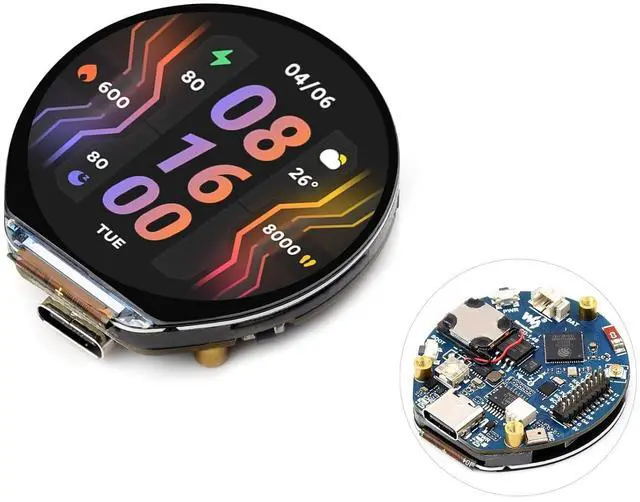 Main image of ESP32-S3 1.46inch Round Display Development Board 412×412 Resolution 16.7M Color Capacitive Touch IPS Display Panel Onboard Speaker and Microphone