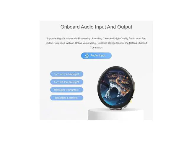 Alt view image 6 of 7 - ESP32-S3 1.46inch Round Display Development Board with Protective Cover Glass 412×412 Resolution 16.7M Color Capacitive Touch IPS Display Panel Onboard Speaker and Microphone