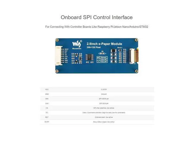 Alt view image 5 of 7 - Three Color 2.9inch E-Ink Display Module (B), 296x128 Resolution 3.3V/5V E-Paper Epaper Display Screen Red Black White Tri-Color Compatible with Raspberry Pi/Arduino/STM32,SPI Interface, Full Refresh