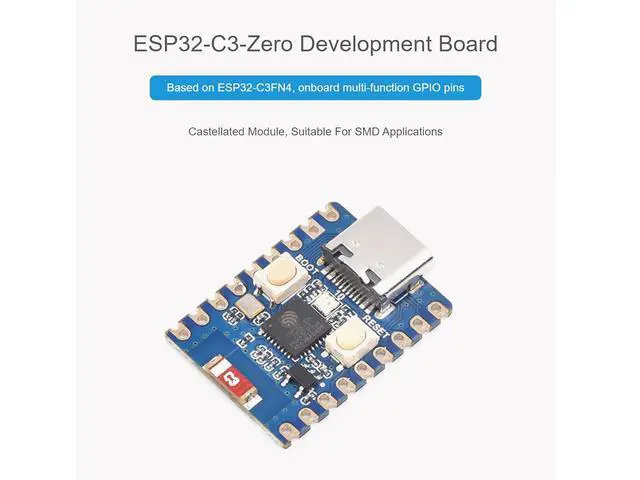 Alt view image 3 of 7 - ESP32-C3 Mini Development Board with 2.4GHz Wi-Fi,Bluetooth 5 Support,Based on ESP32-C3FN4 Single-core Processor,160MHz Running Frequency, USB Type-C Port