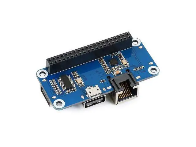 Alt view image 2 of 7 - Ethernet/USB HUB HAT Expansion Board for Raspberry Pi 4 B/3 B+/3 B/2 B/Zero/Zero W /2 W/Zero WH/2WH, with 1 RJ45 10/100M Ethernet Port, 3 USB Ports Compatible with USB2.0/1.1