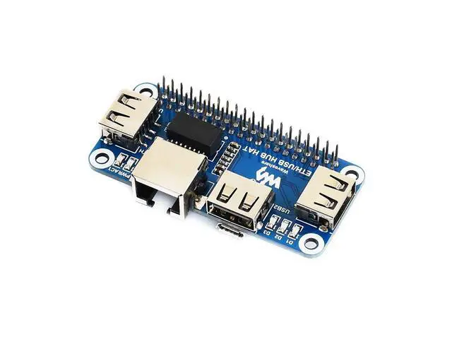 Alt view image 4 of 7 - Ethernet/USB HUB HAT Expansion Board for Raspberry Pi 4 B/3 B+/3 B/2 B/Zero/Zero W /2 W/Zero WH/2WH, with 1 RJ45 10/100M Ethernet Port, 3 USB Ports Compatible with USB2.0/1.1