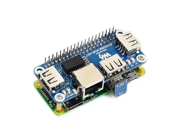 Alt view image 5 of 7 - Ethernet/USB HUB HAT Expansion Board for Raspberry Pi 4 B/3 B+/3 B/2 B/Zero/Zero W /2 W/Zero WH/2WH, with 1 RJ45 10/100M Ethernet Port, 3 USB Ports Compatible with USB2.0/1.1