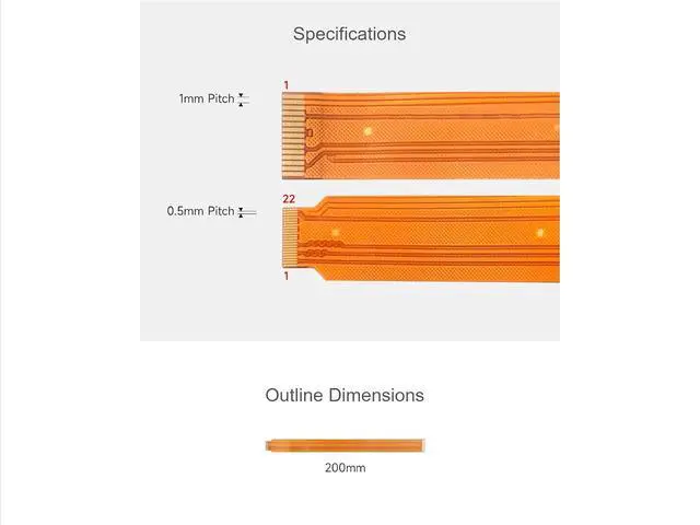 Alt view image 4 of 7 - DSI FPC Flexible Cable for Raspberry Pi 5,22Pin to 15Pin Cable Compatible with DSI Display Screens, Black