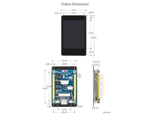 Alt view image 7 of 7 - ESP32-S3 2inch Capacitive Touch Display Development Board 240×320 Pixels IPS Screen Embedded with ST7789T3 Driver and CST816D Chip,Come with OV5640 Camera,Supports WiFi & Bluetooth
