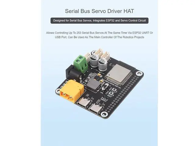 Alt view image 3 of 7 - Serial Bus Servo Driver Board Designed for Serial Bus Servo,Suitable for Raspberry P 5 / 4B,Integrates ESP32 and Servo Control Circuit,Based on The ESP32-WROOM-32 module