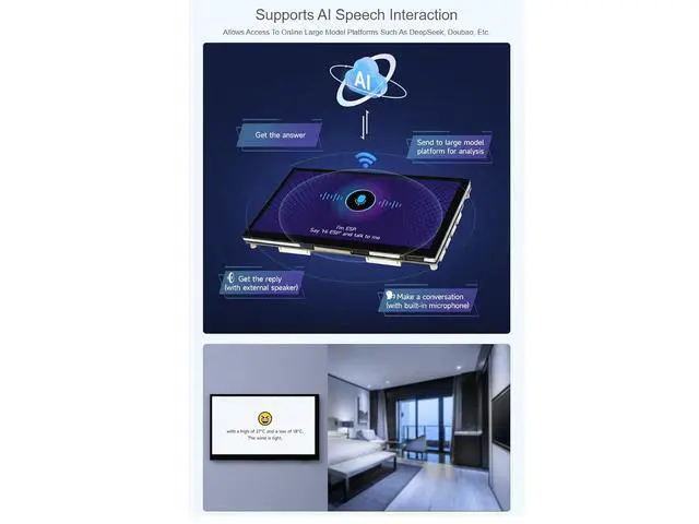 Alt view image 4 of 7 - ESP32-P4-WIFI6 7inch IPS Touch Display Development Board with OV5647 Camera,Based On ESP32-P4 and ESP32-C6 1024 × 600 Resolution 5-Point Touch Screen Supports Wi-Fi 6 / Bluetooth 5 (LE)