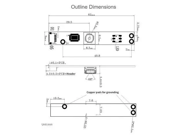 Alt view image 7 of 7 - OV5640 5MP USB Camera Module Auto Focus Camera Webcam Board for Raspberry Pi,Jetson Nano,PC, 68° Field of View 1080P Video Recording,Supports Windows Linux