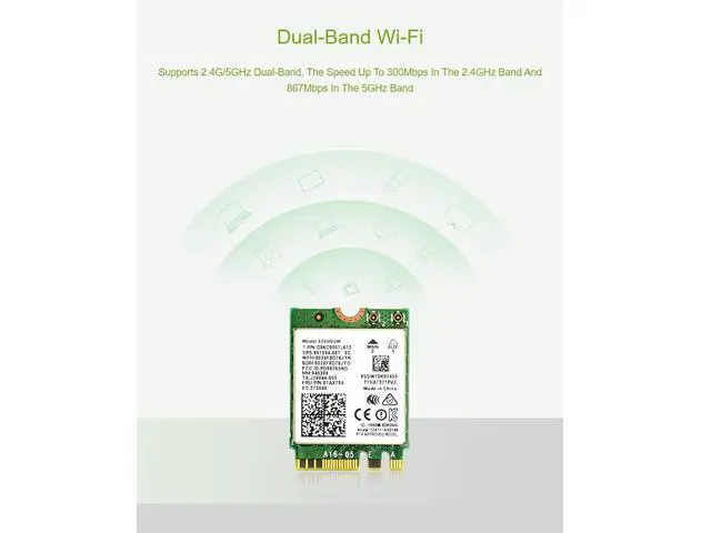 Alt view image 3 of 7 - Wireless-AC8265 Dual Mode AC8265 Wireless NIC Module for Jetson Nano Developer Kit M.2 NGFF Support 2.4GHz / 5GHz 300Mbps / 867Mbps Dual Band WiFi and Bluetooth 4.2