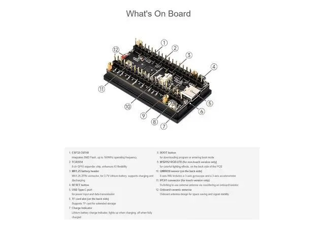 Alt view image 4 of 7 - ESP32-C6 1.9inch Touch Display Development Board,170×320 Pixels 262K Color LCD Screen Support 2.4GHz WiFi and Bluetooth BLE 5 Supports 90°Hardware Rotation