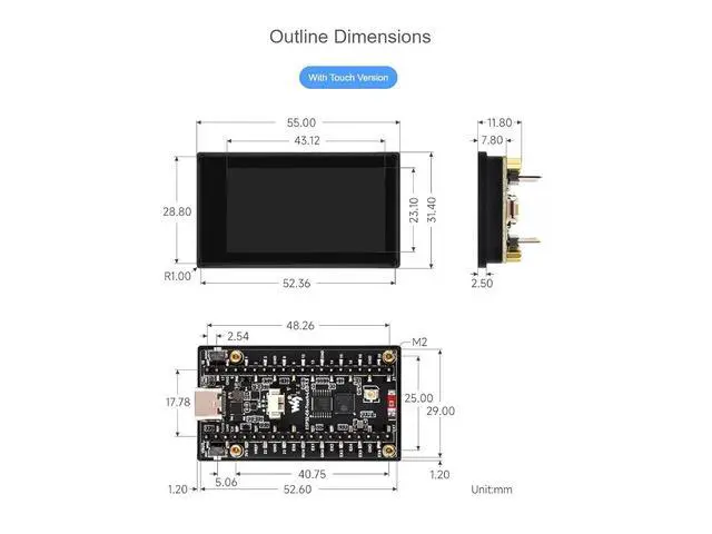 Alt view image 7 of 7 - ESP32-C6 1.9inch Touch Display Development Board,170×320 Pixels 262K Color LCD Screen Support 2.4GHz WiFi and Bluetooth BLE 5 Supports 90°Hardware Rotation