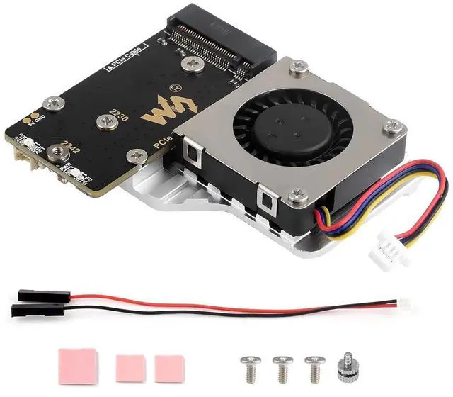 Main image of PCIe to M.2 Adapter (E with Cooling Fan for Raspberry Pi 5,Support M.2 NVMe SSD 2230 2242,Supports Gen2 and Gen3 Modes