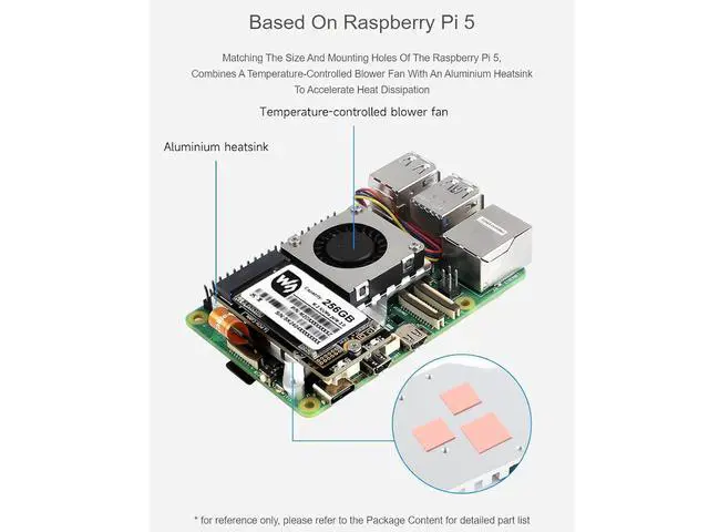 Alt view image 5 of 7 - PCIe to M.2 Adapter (E with Cooling Fan for Raspberry Pi 5,Support M.2 NVMe SSD 2230 2242,Supports Gen2 and Gen3 Modes
