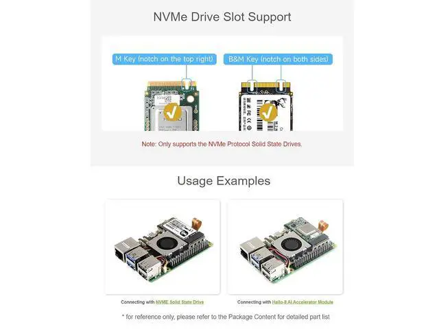 Alt view image 4 of 7 - PCIe to M.2 Adapter (E with Cooling Fan for Raspberry Pi 5,Support M.2 NVMe SSD 2230 2242,Supports Gen2 and Gen3 Modes