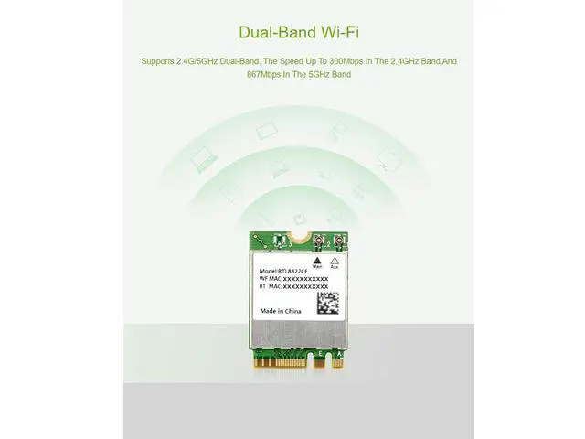 Alt view image 3 of 7 - Wireless-RTL8822CE 2.4G/5GHz Dual-Band WiFi 5.0 RTL8822CE Wireless NIC Module, Bluetooth 5.0 standard, Compatible with Bluetooth 2.1+EDR,Supports Linux, Windows 10/11