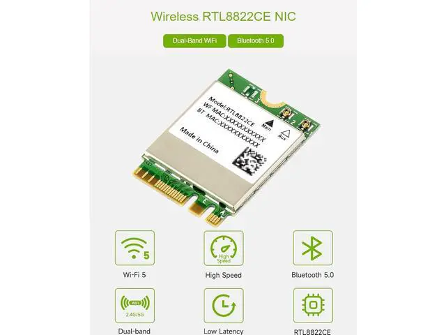Alt view image 2 of 7 - Wireless-RTL8822CE 2.4G/5GHz Dual-Band WiFi 5.0 RTL8822CE Wireless NIC Module, Bluetooth 5.0 standard, Compatible with Bluetooth 2.1+EDR,Supports Linux, Windows 10/11