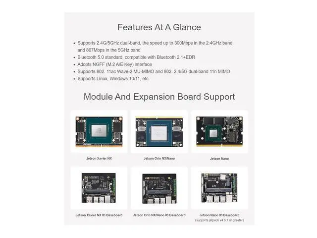 Alt view image 5 of 7 - Wireless-RTL8822CE 2.4G/5GHz Dual-Band WiFi 5.0 RTL8822CE Wireless NIC Module, Bluetooth 5.0 standard, Compatible with Bluetooth 2.1+EDR,Supports Linux, Windows 10/11