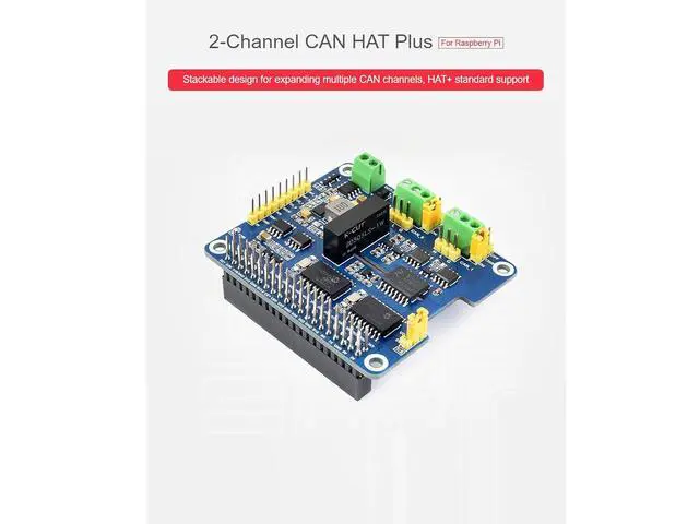 Alt view image 2 of 7 - 2-Channel Isolated CAN Bus Expansion HAT Compatible with Raspberry Pi 5/4B/3B+/Zero/Zero W/Zero WH/Jetson Nano,2-CH CAN HAT with MCP2515 + SN65HVD230 Dual Chips Solution