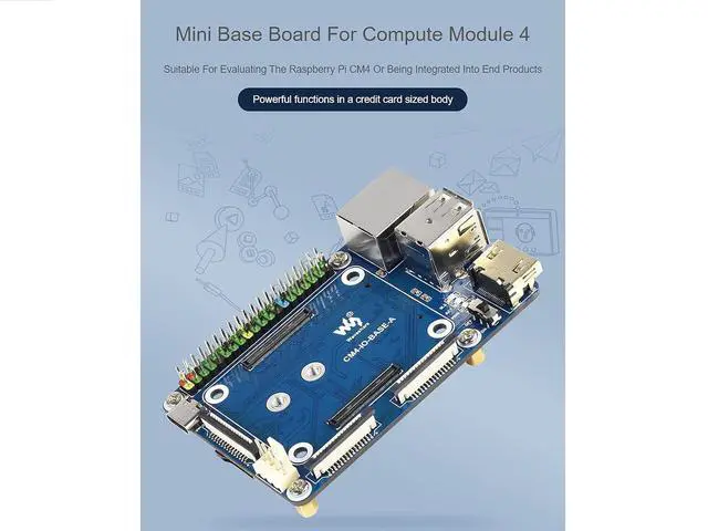 Alt view image 3 of 7 - for Raspberry Pi Compute Module 4 IO Board,Mini Base Board (A) Lite Version with Standard CM4 Socket and Color-Coded Raspberry Pi 40PIN GPIO Header Onboard CSI/DSI/FAN/HDMI/USB/RJ45 Connectors