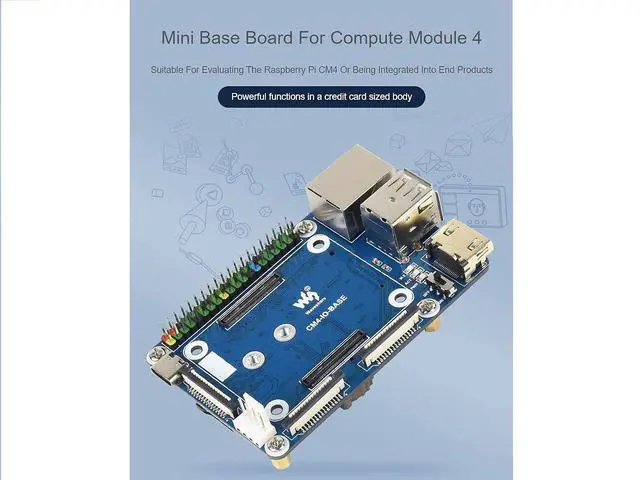 Alt view image 3 of 7 - for Raspberry Pi Compute Module 4 IO Board,Mini Base Board (B) Full Version with Standard CM4 Socket and Color-Coded Raspberry Pi 40PIN GPIO Header Onboard CSI/DSI/FAN/HDMI/USB/RJ45 Connectors