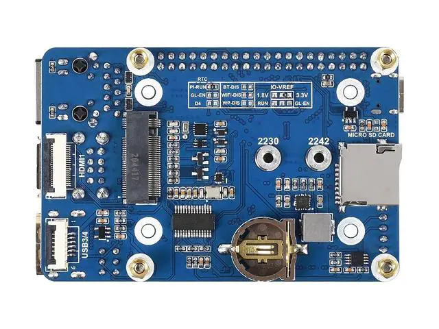 Alt view image 2 of 7 - for Raspberry Pi Compute Module 4 IO Board,Mini Base Board (B) Full Version with Standard CM4 Socket and Color-Coded Raspberry Pi 40PIN GPIO Header Onboard CSI/DSI/FAN/HDMI/USB/RJ45 Connectors