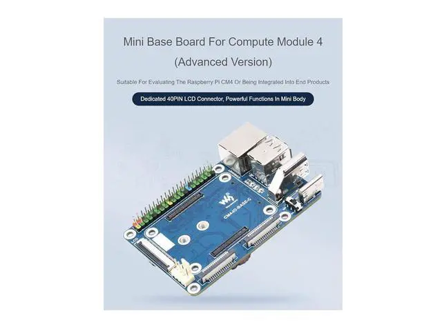Alt view image 2 of 7 - for Raspberry Pi Compute Module 4 IO Board,Mini Base Board (C) Advanced Version with Standard CM4 Socket and Color-Coded Raspberry Pi 40PIN GPIO Header Onboard CSI/FAN/HDMI/USB/RJ45 Connectors