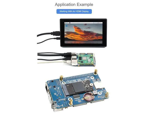 Alt view image 6 of 7 - for Raspberry Pi Compute Module 4 IO Board,Mini Base Board (C) Advanced Version with Standard CM4 Socket and Color-Coded Raspberry Pi 40PIN GPIO Header Onboard CSI/FAN/HDMI/USB/RJ45 Connectors