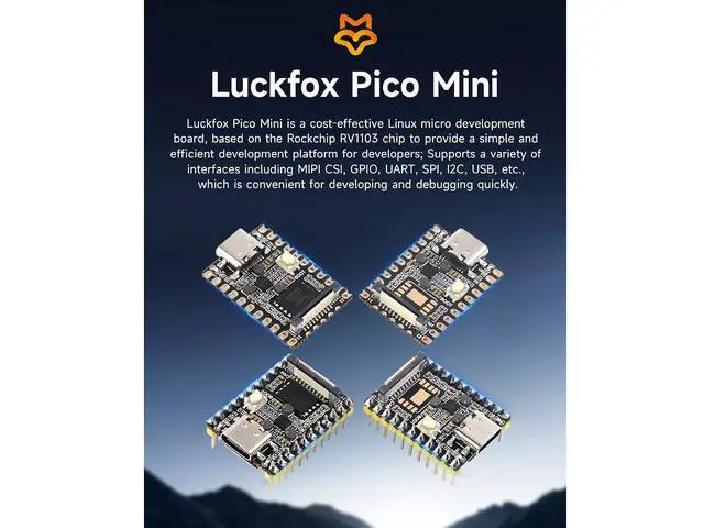 Alt view image 2 of 7 - Luckfox Pico Mini RV1103 Linux Micro Development Board Based on RV1103 Chip with 128MB Flash,Integrates ARM Cortex-A7/RISC-V MCU/NPU/ISP Processors,USB Type-C Connector,CSI Camera Interface