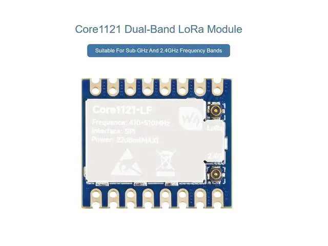 Alt view image 2 of 7 - Core1121 HF Dual-Band LoRa Module with Antenna Based on Low-Power LoRa LR1121 Transceiver,850-930MHz Frequency,Supports LoRa, (G) FSK, and LR-FHSS Modulation Schemes