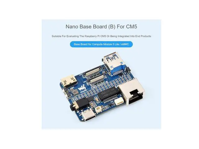 Alt view image 3 of 7 - Nano Base Board (B) for Raspberry Pi Compute Module 5 Lite/eMMC,CM5 Mini Expansion Board,Integrate Multiple Peripheral Interfaces
