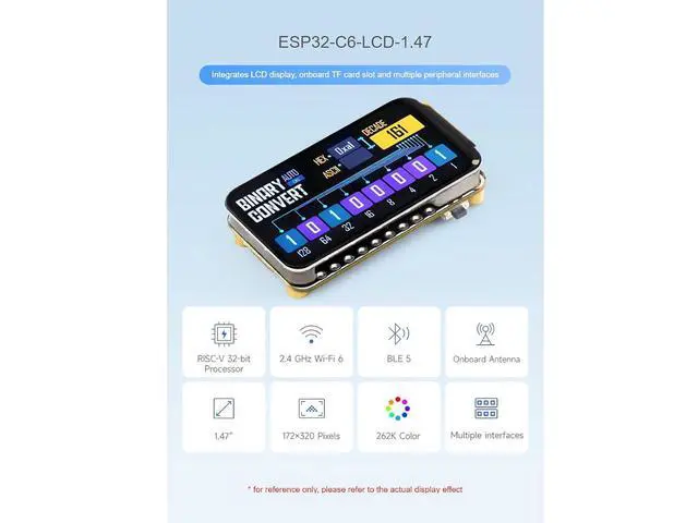 Alt view image 2 of 7 - ESP32-C6 1.47inch Display Development Board with pre-soldered Header 172×320 Resolution 262K Color LCD, 32-bit RISC-V Processor,Supports Wi-Fi 6(802.11 b/g/n) and Bluetooth 5 (LE)
