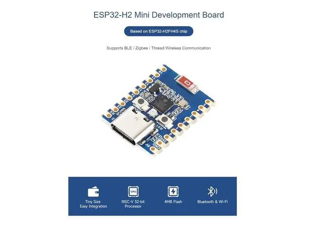 Alt view image 2 of 7 - ESP32-H2 Mini Development Board Based on ESP32-H2FH4S chip,RISC-V 32-bit Single-core Processor,Supports BLE/Zigbee/Thread Wireless Communication,4MB Flash