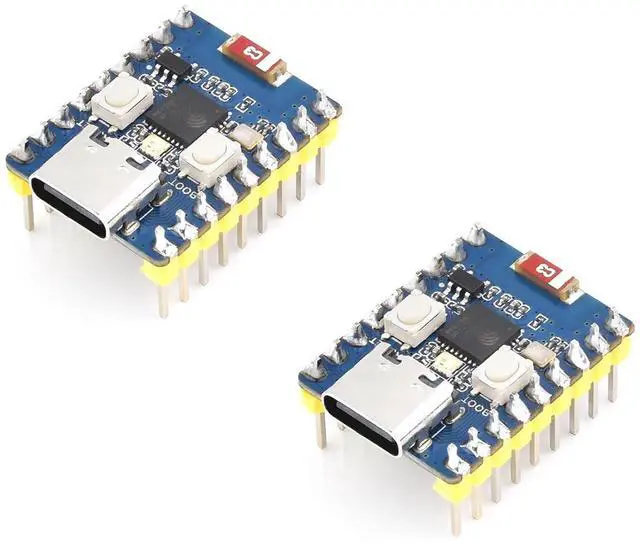 Main image of 2 PCS ESP32-C3 Mini Development Board with Pre-Soldered Header with 2.4GHz Wi-Fi,Bluetooth 5 Support,Based on ESP32-C3FN4 Single-core Processor,160MHz Running Frequency, USB Type-C Port