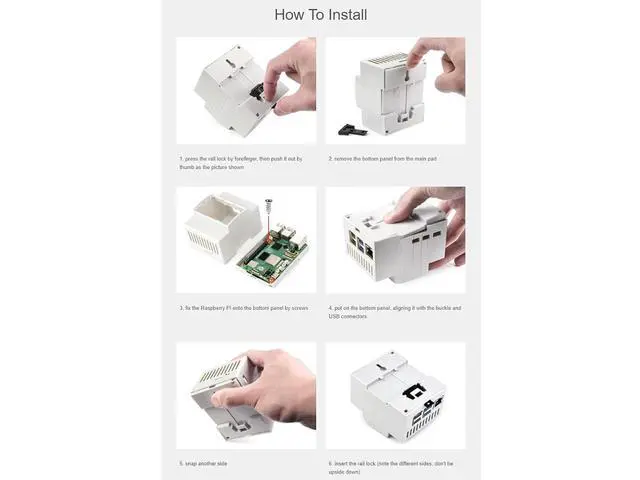 Alt view image 6 of 6 - for Raspberry Pi 5 Case,DIN Rail ABS Case for Raspberry Pi 5, Compatible with Raspbeery Pi Expansion Board PoE HAT (F), RS485 CAN HAT, 2-CH RS485 HAT