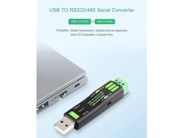 Alt view image 3 of 7 - USB to RS232 RS485 Serial Converter Adapter Onboard Original FT232RNL Chip,Supports Mac, Linux, Android, Win11/10/8.1/8/7