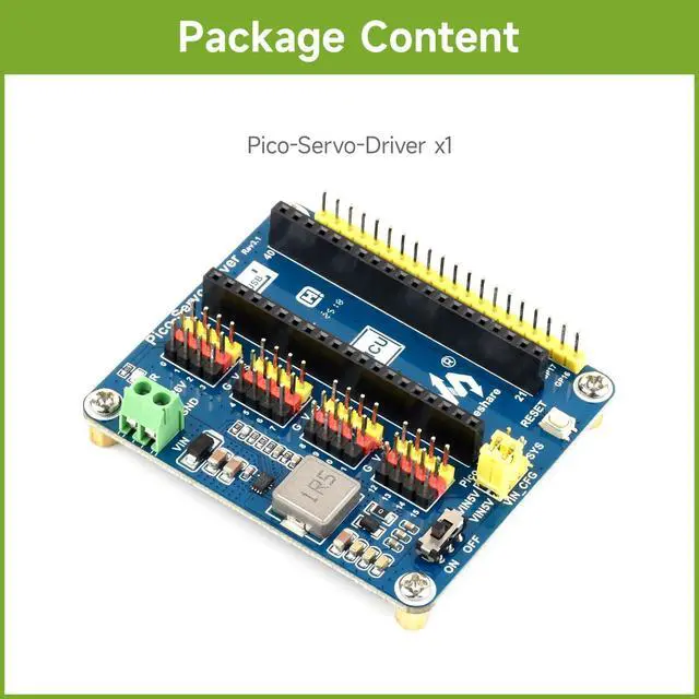 Alt view image 2 of 5 - Servo Driver Module for Raspberry Pi Pico Ideal for Controlling Robotic Arm or Hexapod Walker 16-Channel Outputs 16-Bit Resolution