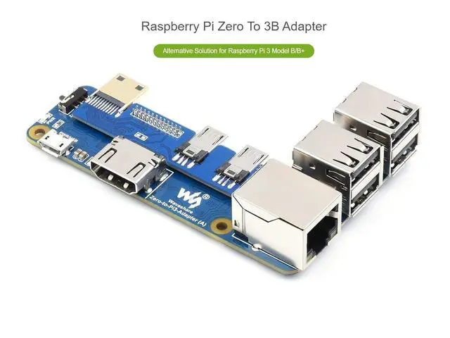 Alt view image 3 of 7 - Pi Zero to Raspberry Pi 3B/B+ Adapter,Based on Raspberry Pi Zero to Reproduce The Original Appearance of The 3B Series,Alternative Solution for Raspberry Pi 3 Model B/B+